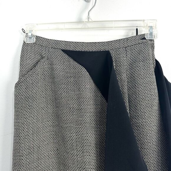 Vintage Gianfranco Ferre Wool Blend Black and White Skirt with Sash Belt - Picture 4 of 16